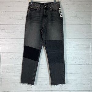 BDG Patch Slim Straight Denim Jeans Womens 30 Black